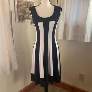 Connected Apparel Striped A Line Dress - 8